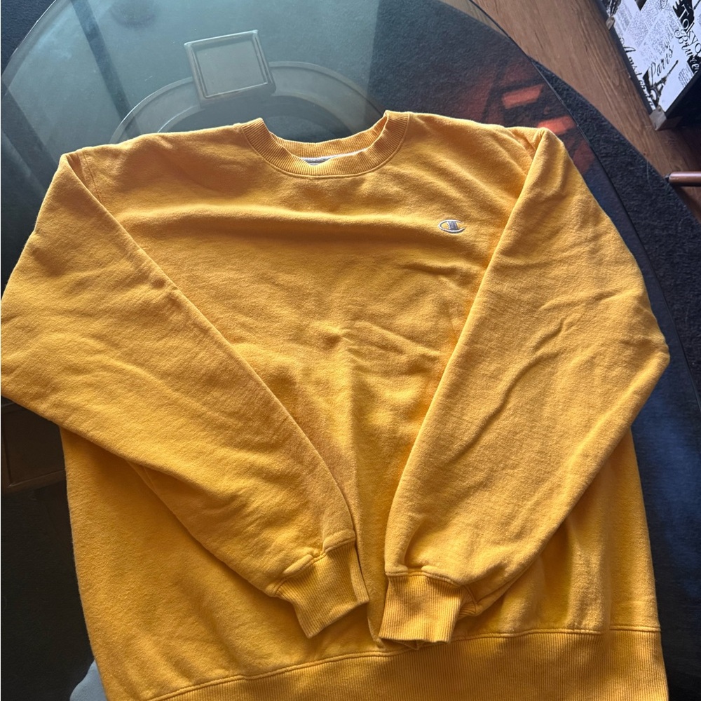 Champion Men's Vibrant Yellow Crewneck Sweater